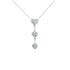 14k White Gold (0.10 Ct. Tw.)triple Heart Drop Necklace