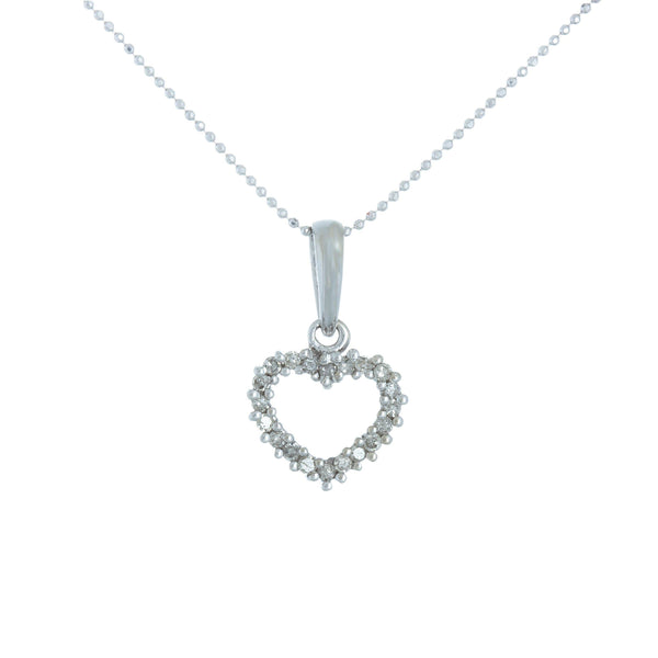 14k White Gold (0.13 Ct. Tw.) Diamond Silhouette Heart 