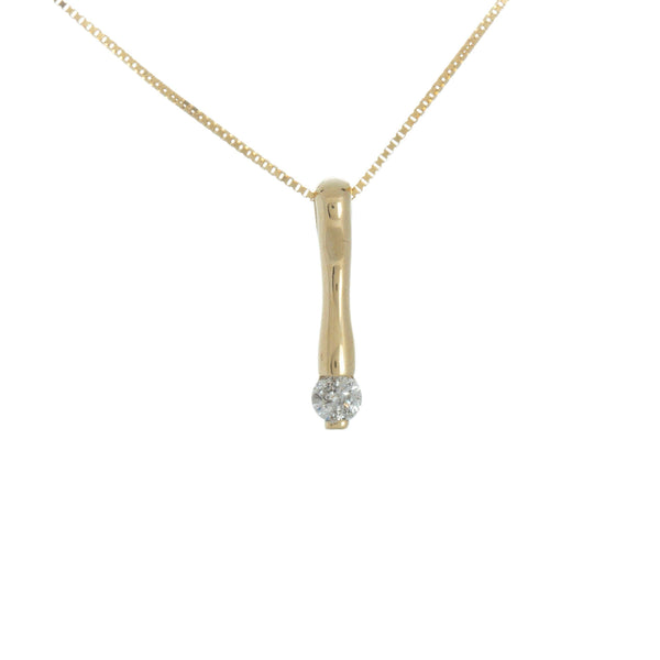 14k Yellow Gold (0.08 Ct. Tw.) Diamond Drop Necklace