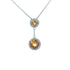 14k White Gold Topaz & Diamond Drop Necklace