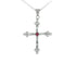 14k White Gold (0.14 Ct. Tw.) Diamond Cross Necklace