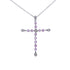 18k White Gold (0.04 Ct. Tw.) Pink Sapphire Diamond Necklace