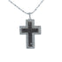 14k White Gold Black & (0.60 Ct. Tw.) Diamond Cross Necklace