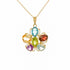 14k Yellow Gold Oval Genuine Gems Italian Necklace