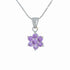 18k White Gold Amethyst Floral Cluster Drop Necklace