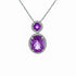 14k White Gold (0.15 Ct. Tw.) Double Oval Amethyst Necklace