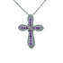 18k White Gold Genuine Amethyst Diamond Necklace