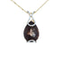 14k Yellow Gold Topaz Checkered Pear Diamonds Necklace