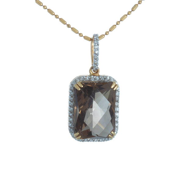 14k Yellow Gold (0.13 Ct. Tw.) Checkered Topaz Diamonds 