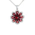 18k White Gold (0.40 Ct. Tw.) Garnet Floral Necklace