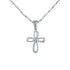 18k White Gold Cubic Swirl Cross Necklace