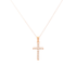 14k Rose Gold (0.16 Ct. Tw.) Diamond Cross Necklace