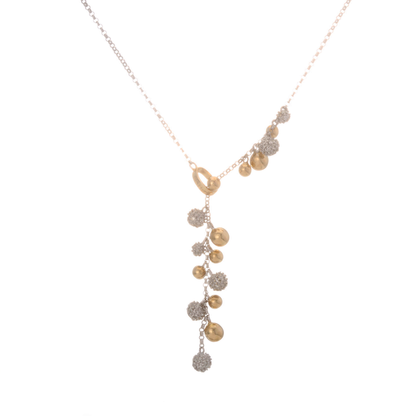 14k T-tone Tree Lariat Necklace