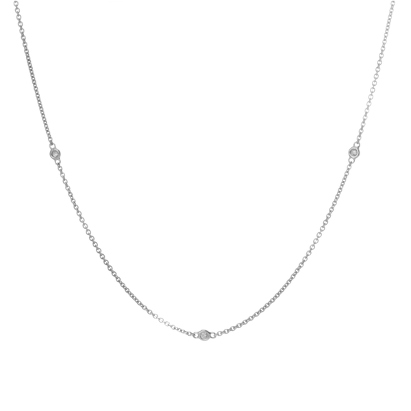 14k White Gold (0.12 Ct. Tw.) Diamond Necklace