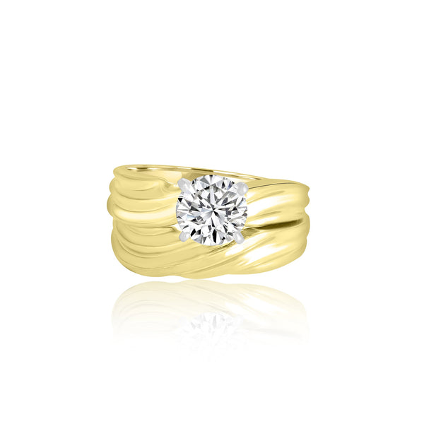 18k Yellow Gold Four Prong Solitaire Engagement Ring