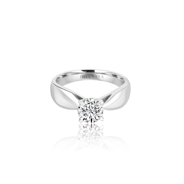 14k White Gold Solitaire Engagement Ring