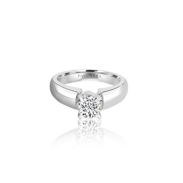 18k White Gold Solitaire Engagement Ring