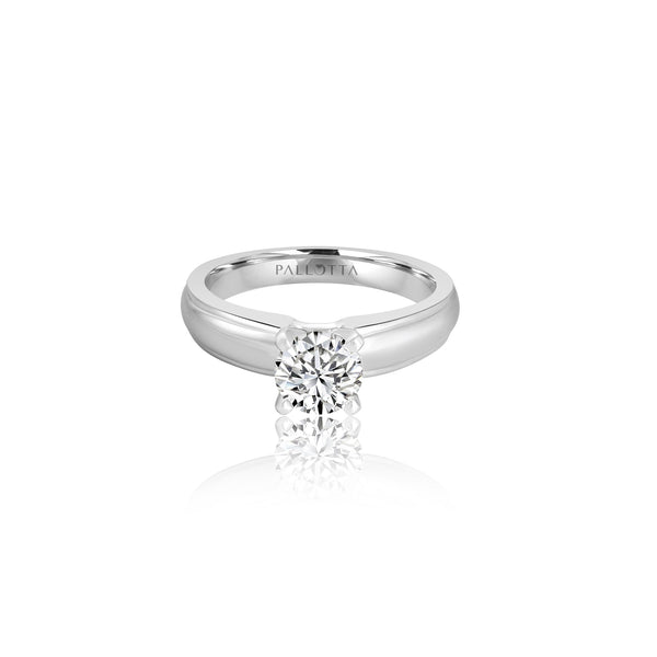 18k White Gold Solitaire Engagement Ring