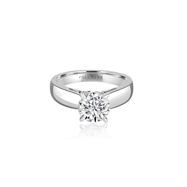 18k White Gold Solitaire Engagement Ring