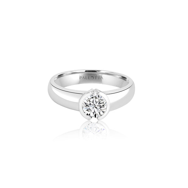 14k White Gold Solitaire Engagement Ring