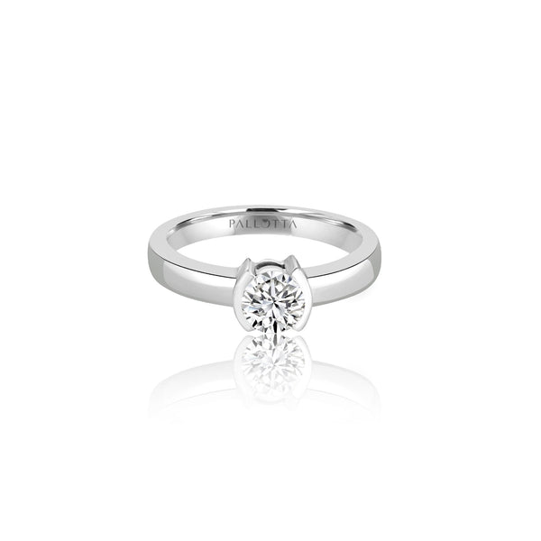 14k White Gold Solitaire Engagement Ring