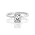 18k White Gold Emerald Halo Engagement Ring