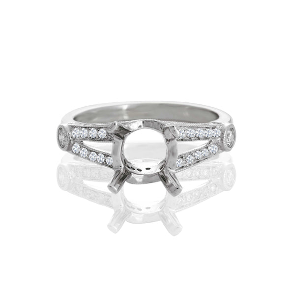 18k White Gold Split Engagement Ring