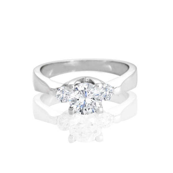 14k White Gold Past Present Future Engagement