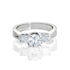 14k White Gold Three Stone Engagement Ring