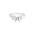 14k White Gold Round Center Baguette Accent Engagement Ring