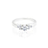 14k White Gold Baguette Accent Princess Engagement Ring