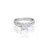 14k White Gold Princess Center Round Accent