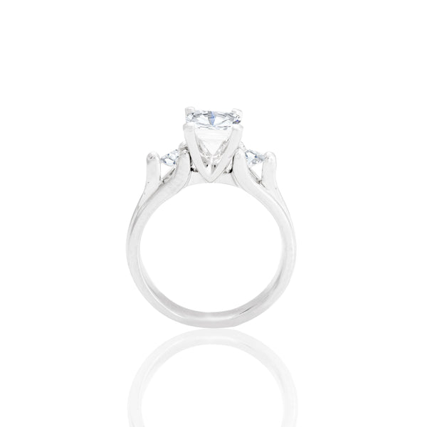 14k White Gold Princess Center Round Accent