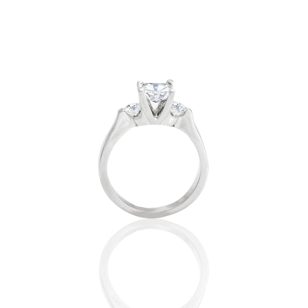 14k White Gold Princess Center Round Accent