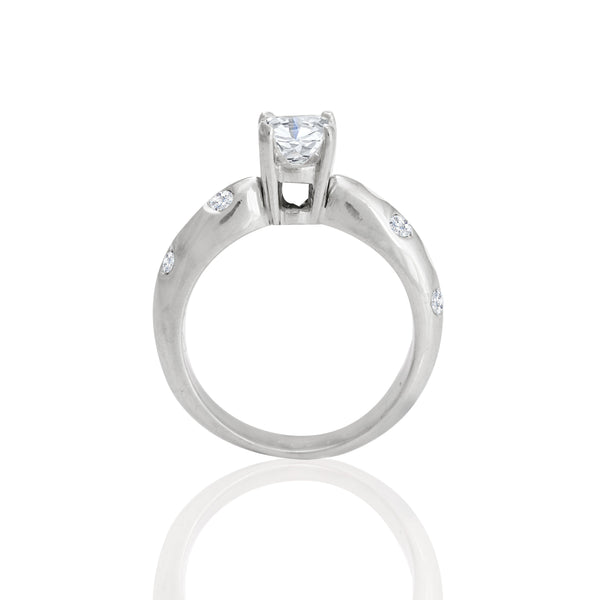 18k White Gold Tiffany Style Engagement Ring