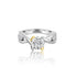 14k White Gold Two-tone Four Prong Swirl Engagement Ring