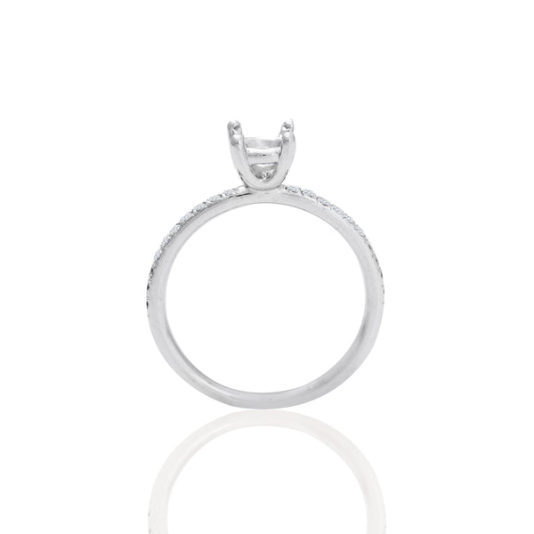 14k White Gold Dainty Diamond Engagement Ring