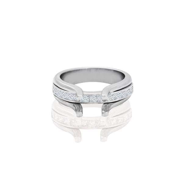 14k White Gold Princess under Prong Ring