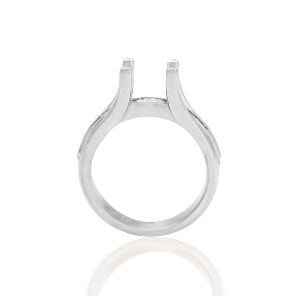 14k White Gold Princess under Prong Ring