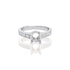 14k White Filogree Design Style Engagement Ring