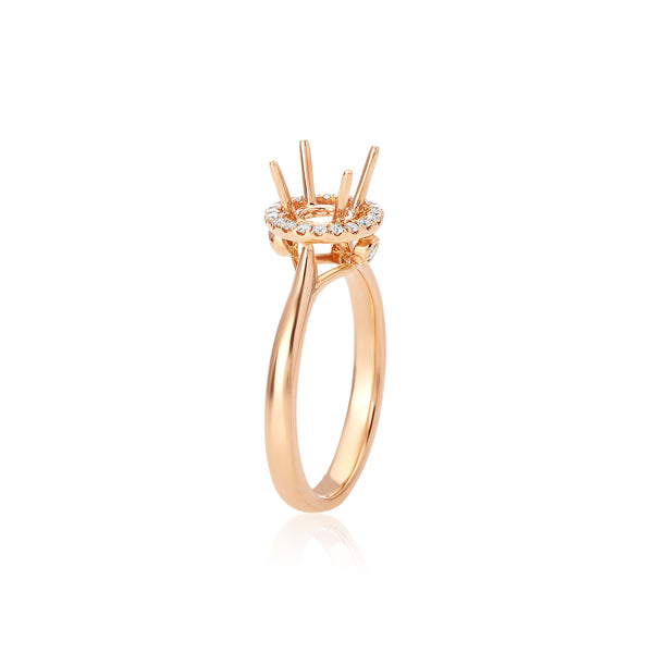 18k Rose Gold Halo Engagement Ring