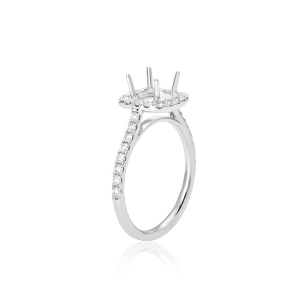 18k White Gold (0.56 Ct. Tw.) Cushion Halo Engagement Ring