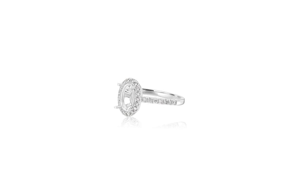 14k White Gold (0.32 Ct. Tw.) Lab Oval Engagement Ring