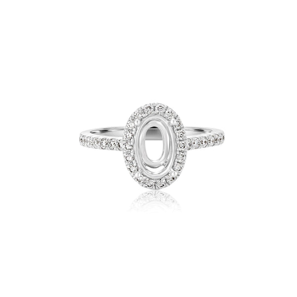 14k White Gold (0.32 Ct. Tw.) Lab Oval Engagement Ring