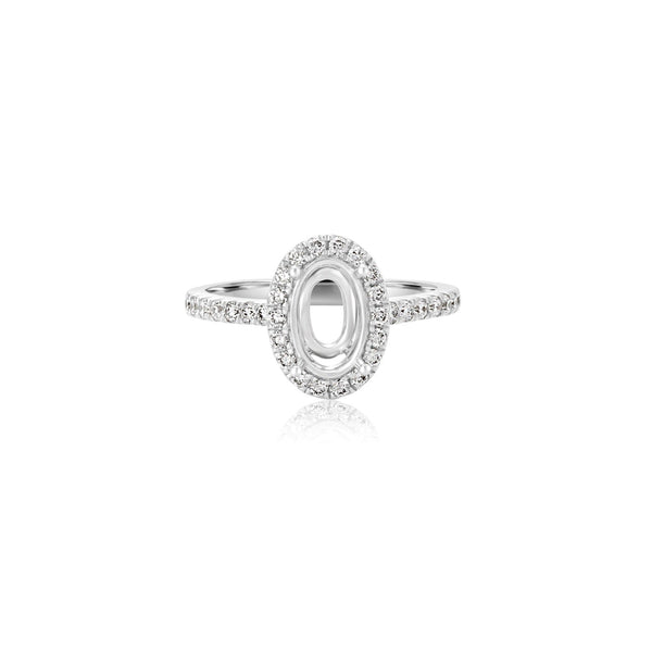 14k White Gold (0.40 Ct. Tw.) Lab Oval Engagement Ring