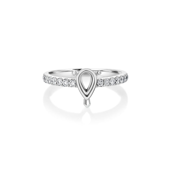 14k White Gold (0.33 Ct. Tw.) Pear Diamond Engagement Ring