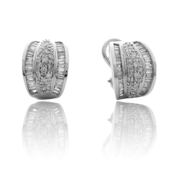 18k White Gold Fancy Baguette Leah Earring