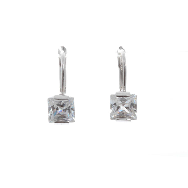 18k White Gold Lever back Cubi Kylie Earrings