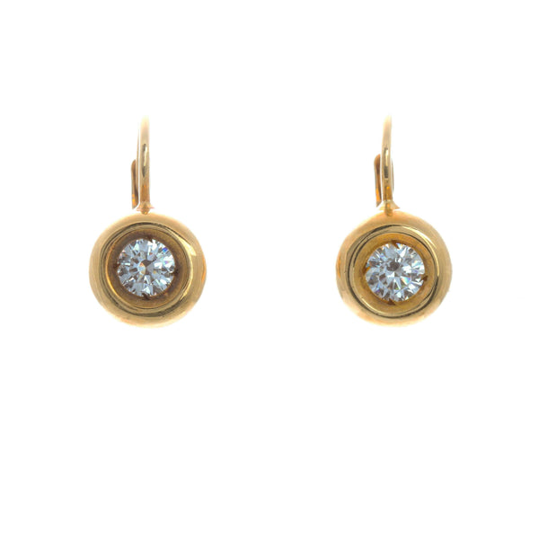 18k Yellow Gold Lever back Cubic Naomi Earrings