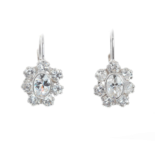 18k White Gold Lever back Cubic Julia Earrings